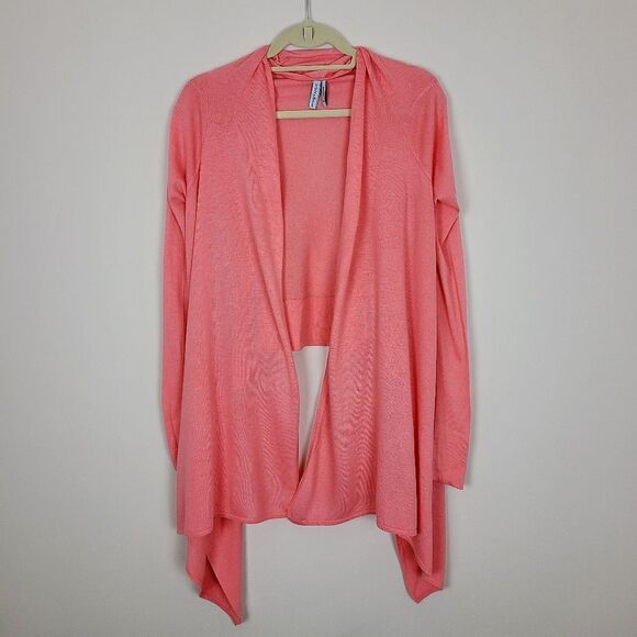 𝅺guess by Marciano Coral Waterfall Open Front High Low Cardigan Sweater XS - Picture 9 of 15